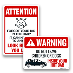 Child Left In Hot Car Warning Signs