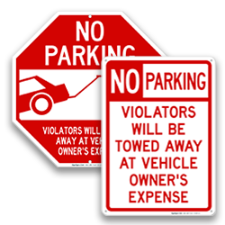 Image of No Parking Tow Away Signs