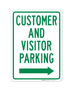 Customer And Visitor Parking Right Arrow Sign
