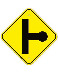 T Junction Road Right Sign