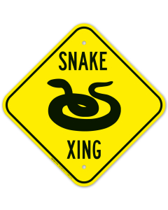 Snake Crossing With With Graphic Sign