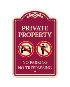 Private Property No Parking Or Trespassing D&eacute;cor Sign