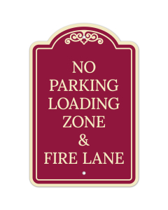 No Parking Loading Zone And Fire Lane D&eacute;cor Sign
