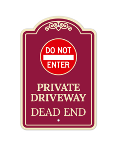 Private Driveway Dead End D&eacute;cor Sign
