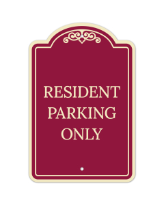 Resident Parking Only D&eacute;cor Sign, (SI-73459)