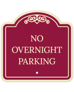 No Overnight Parking D&eacute;cor Sign