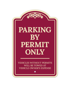 Parking By Permit Only Vehicles Without Permits Will Be Towed D&eacute;cor Sign, (SI-73499)