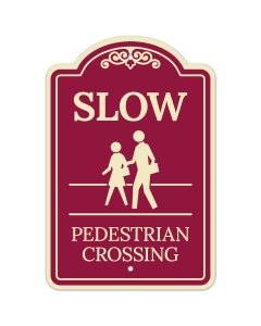 Slow Pedestrian Crossing D&eacute;cor Sign, (SI-73512)