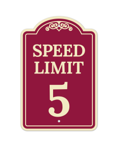 Speed Limit 5 Mph D&eacute;cor Sign
