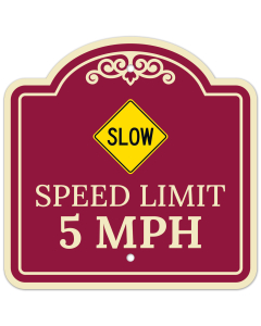 Slow Speed Limit 5 Mph With Symbol D&eacute;cor Sign