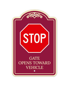 Stop Gates Opens Toward Vehicle D&eacute;cor Sign