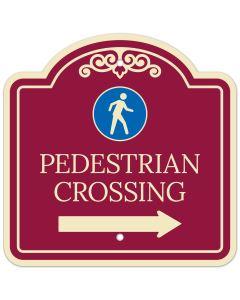 Pedestrian Crossing With Right Arrow D&eacute;cor Sign