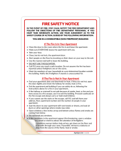 Fire Safety Notice Door Sticker, Non Fireproof Building, FDNY Sign, Required By NYC HPD