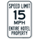 Speed Limit 15 Mph Entire Hotel Property Sign thumbnail