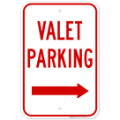 Valet Parking With Right Arrow Sign