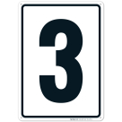 Parking Lot Number Sign With Number 3 (Three) Sign