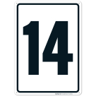 Parking Lot Number Sign With Number 14 (Fourteen) Sign