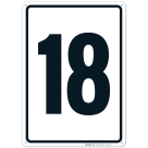 Parking Lot Number Sign With Number 18 (Eighteen) Sign