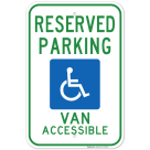 Michigan Handicap Parking Sign, Reserved Parking Van Accessible Sign