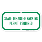 New York Handicap Parking Sign, State Disabled Parking Permit Required