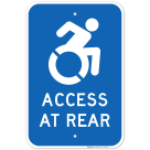 New York Handicap Parking Sign, Access At Rear With Symbol Sign