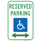 Federal Handicap Parking Sign, Reserved Parking Handicapped Symbol With Both Side Arrow Sign