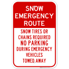 Snow Emergency Route Sign