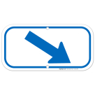 Down Diagonal Blue Right Arrow Sign