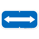 Bidirectional Arrow Blue Reversed Sign