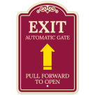Exit Automatic Gate Pull Forward To Open With Arrow Décor Sign