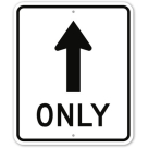 MUTCD Straight Thru Only R3-5A Sign