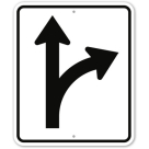 MUTCD Right And Straight Thru R3-6R Sign