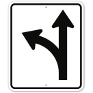 MUTCD Left And Straight Thru R3-6R Sign