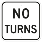 MUTCD No Turns R3-3 Sign