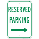 Right Arrow Reserved Parking Green Sign Right Arrow Reserved Parking Green Sign