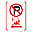 No Parking Fire Lane Left Arrow Sign No Parking Fire Lane Left Arrow Sign