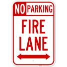 No Parking Fire Lane With Bidirectional Arrow Sign, (SI-65039) No Parking Fire Lane With Bidirectional Arrow Sign, (SI-65039)