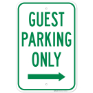 Guest Parking Only With Right Arrow Sign Guest Parking Only With Right Arrow Sign