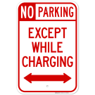 Except While Charging With Bidirectional Arrow Sign Except While Charging With Bidirectional Arrow Sign