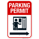 Parking Permit Right Arrow Sign Parking Permit Right Arrow Sign