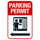 Parking Permit Left Arrow Sign Parking Permit Left Arrow Sign