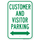 Customer And Visitor Parking With Bidirectional Arrow Sign Customer And Visitor Parking With Bidirectional Arrow Sign