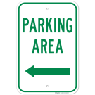 Parking Area With Left Arrow Sign Parking Area With Left Arrow Sign