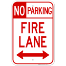 No Parking Fire Lane Sign, With Bidirectional Arrow No Parking Fire Lane Sign, With Bidirectional Arrow