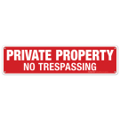 Private Property No Trespassing Sign, Rectangle Red Background Sign Private Property No Trespassing Sign, Rectangle Red Background Sign
