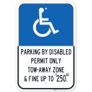 Florida Handicap Parking Sign, Parking by Permit Only Florida Handicap Parking Sign, Parking by Permit Only