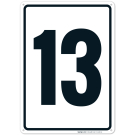 Parking Lot Number Sign With Number 13 (Thirteen) Sign Parking Lot Number Sign With Number 13 (Thirteen) Sign
