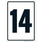 Parking Lot Number Sign With Number 14 (Fourteen) Sign Parking Lot Number Sign With Number 14 (Fourteen) Sign