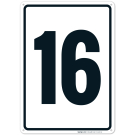 Parking Lot Number Sign With Number 16 (Sixteen) Sign Parking Lot Number Sign With Number 16 (Sixteen) Sign