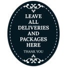Leave All Deliveries And Packages Here Thank You Sign, (SI-1521) Leave All Deliveries And Packages Here Thank You Sign, (SI-1521)